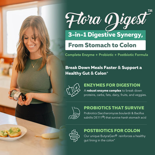Flora Digest – Digestive Enzymes Plus Probiotics