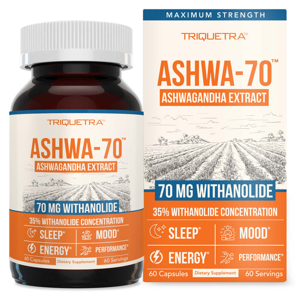 サプリメント hodaka Triquetra Health Ashwa-70® Ashwagandha Extract Capsules (60 ct