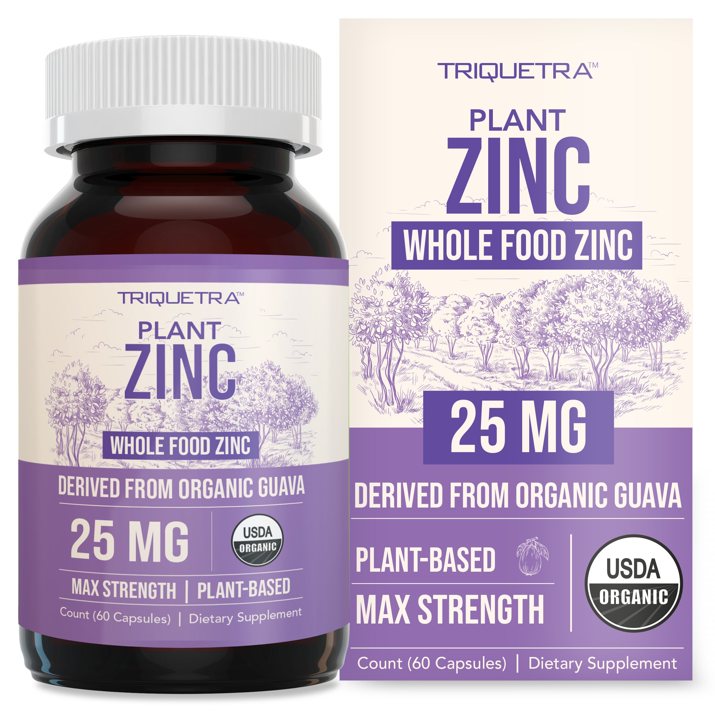 Organic Zinc | Whole Food Zinc Supplement - 25 mg of Zinc – Triquetra™