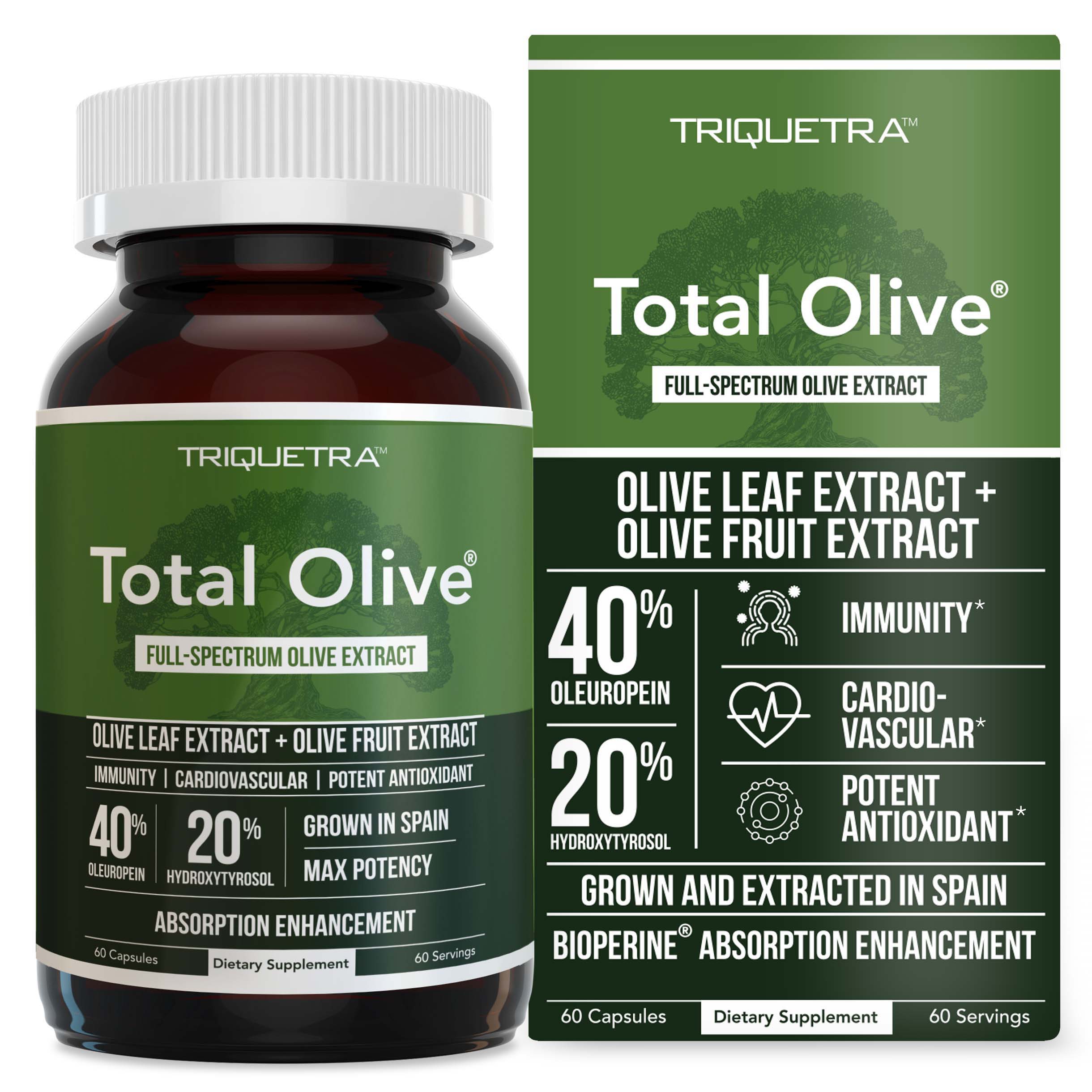 Triquetra Health Total Olive® Olive Leaf & Olive Fruit Extract (60