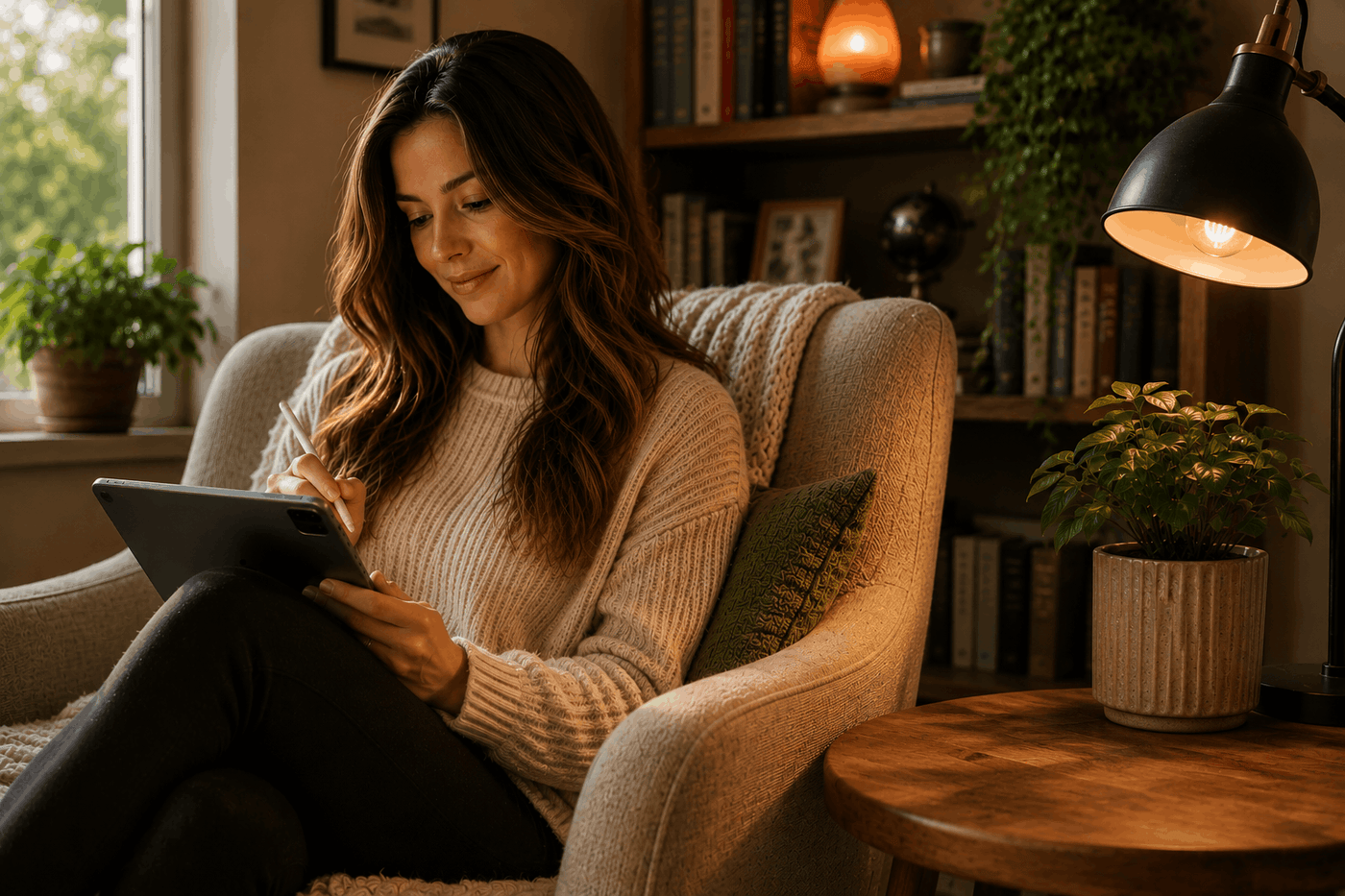Woman reading about Vitamin B6