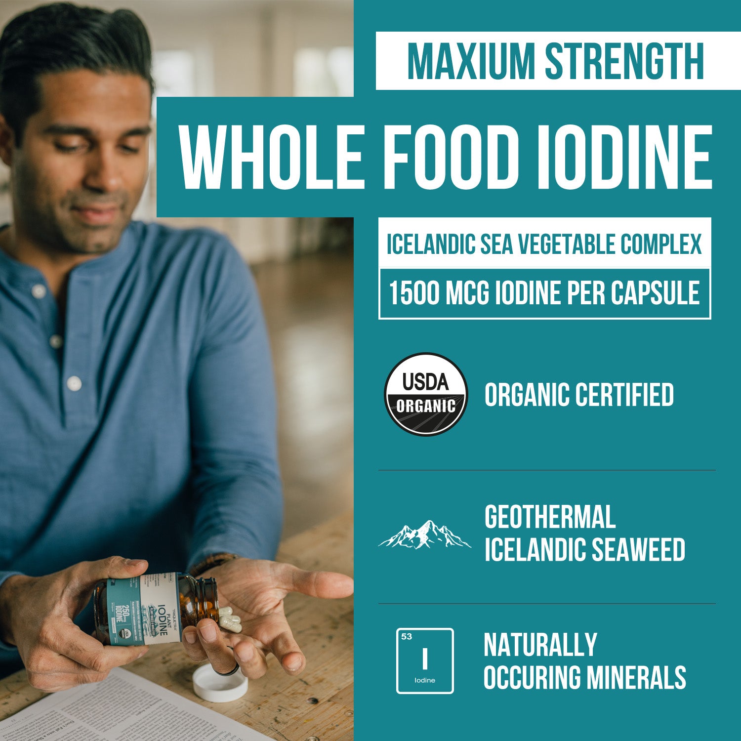 Plant Iodine (1500 mcg) Whole-Food Iodine Supplement