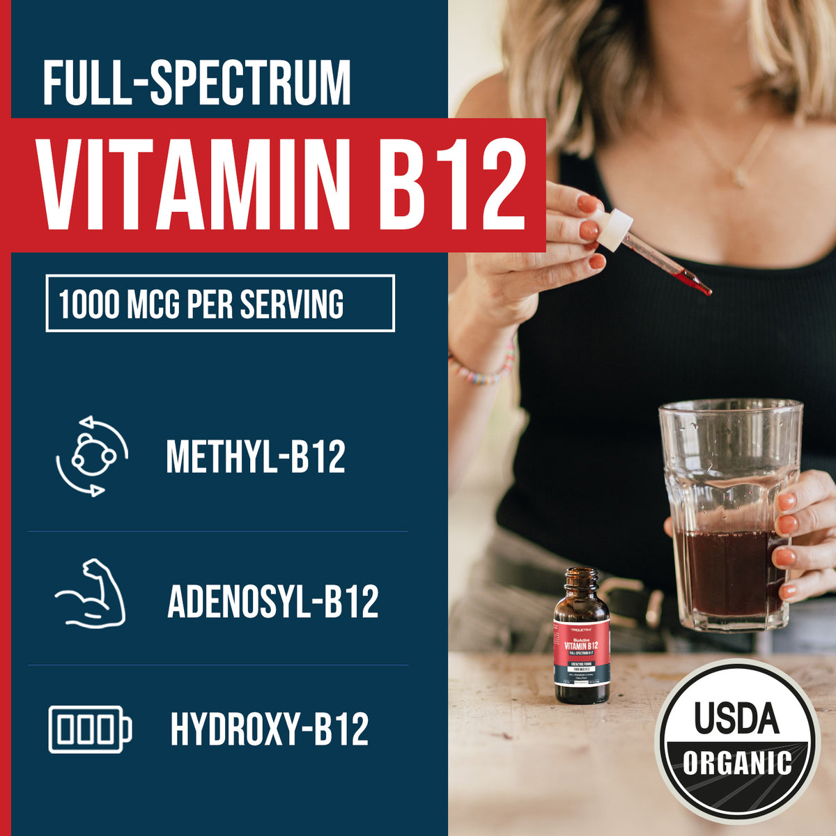 BioActive B12 (1000 mcg) Liquid: Vitamin B12 Plus L-Methylfolate