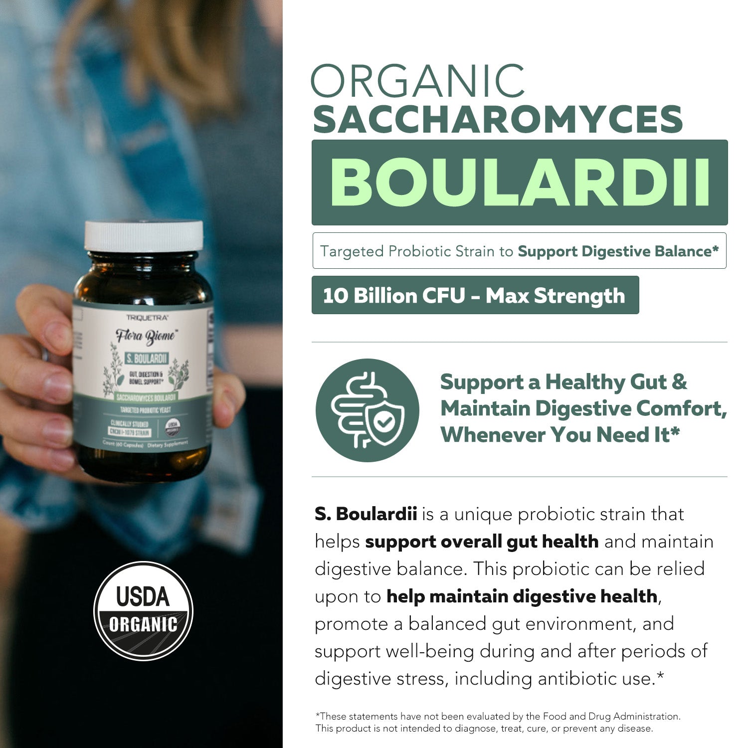 Organic Saccharomyces Boulardii - 10 Billion CFU