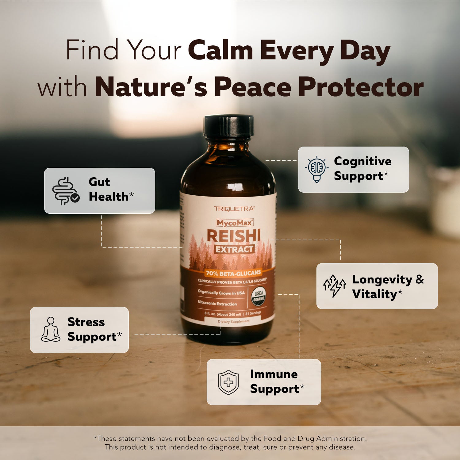 MycoMax Reishi Mushroom Extract - 70% Beta Glucans – Triquetra™