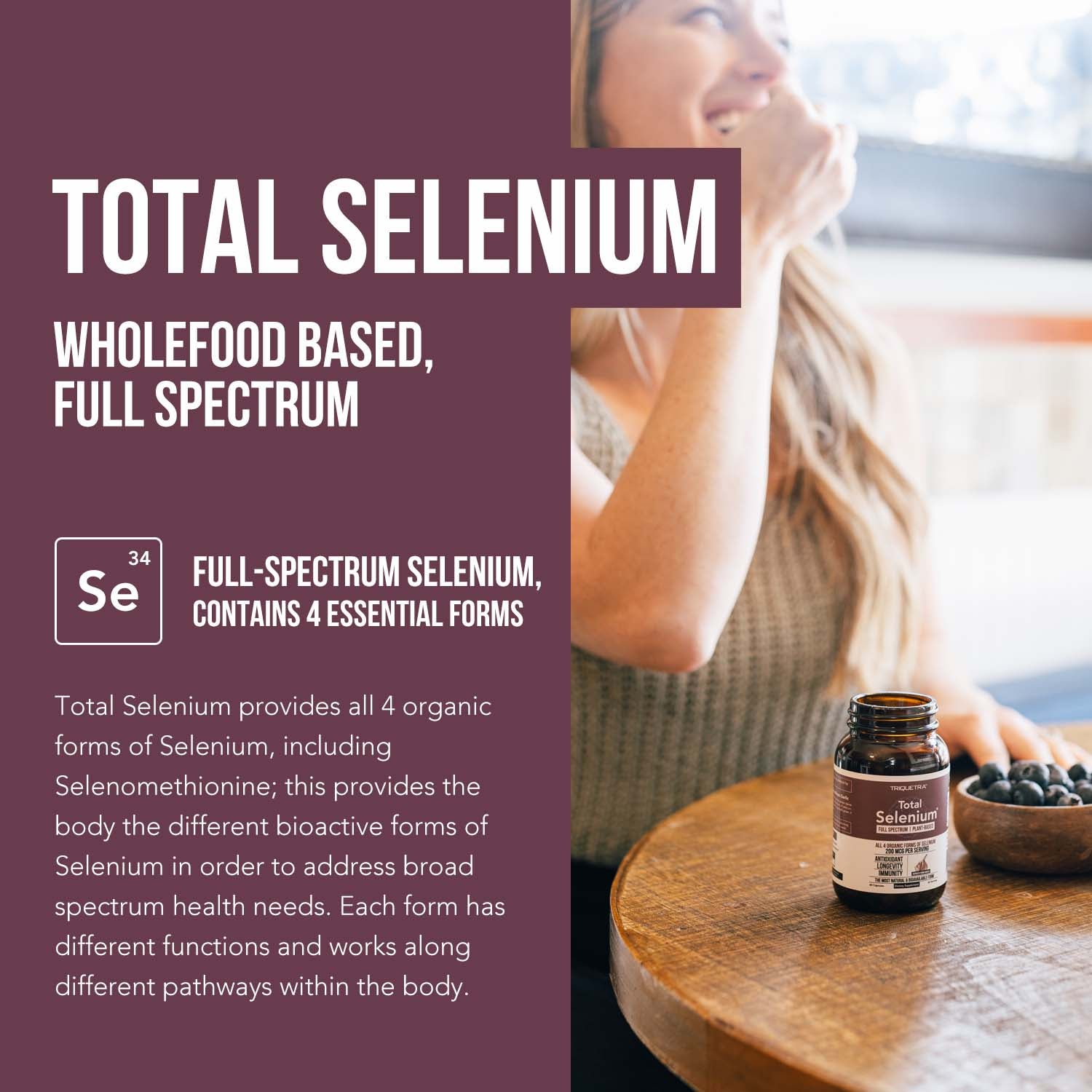 Total Selenium - 200 mcg, Plant-Based Selenium