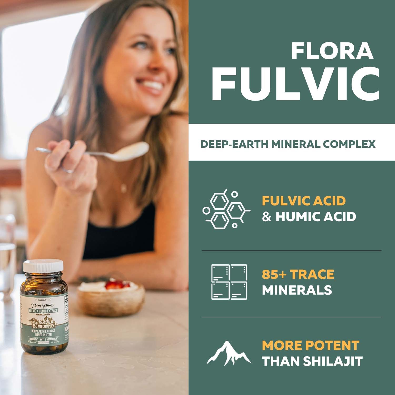 Flora Fulvic Capsules | Fulvic Acid + Humic Acid Complex – 550 mg