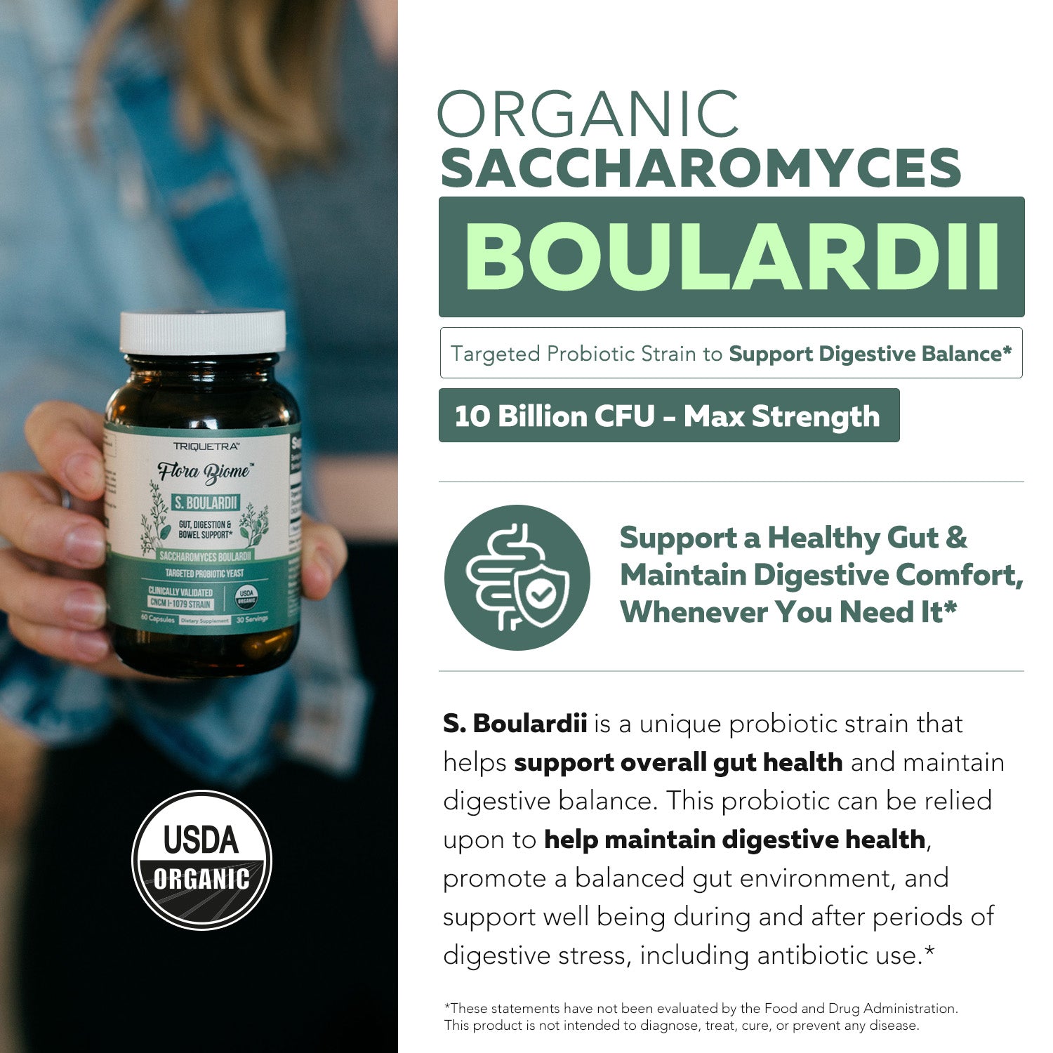 Organic Saccharomyces Boulardii - 10 Billion CFU
