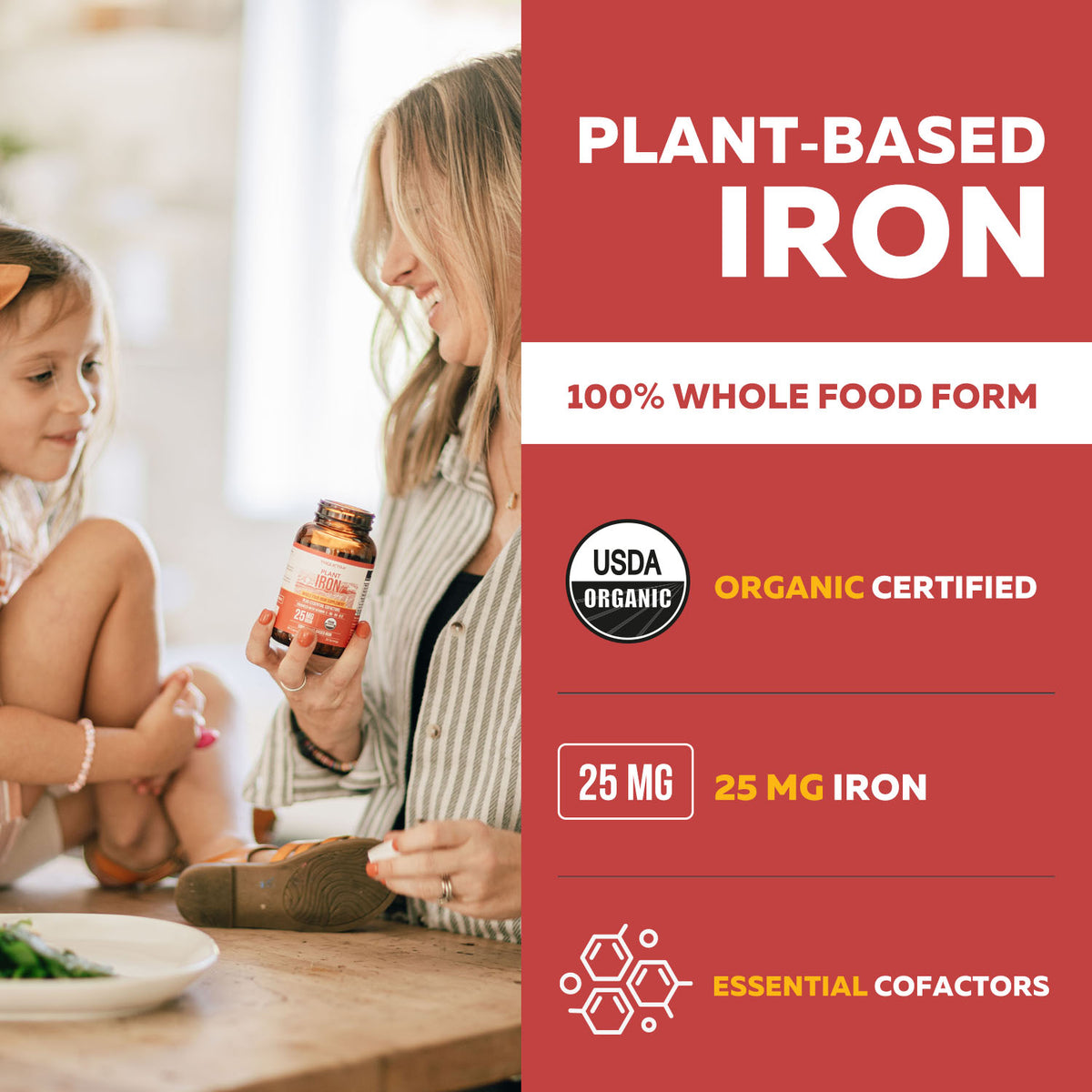 Organic Iron | Whole Food Iron Supplement &amp; Cofactors