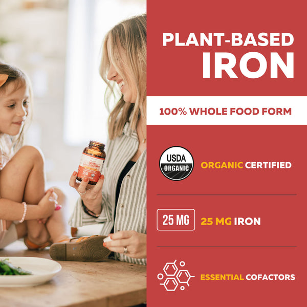 Organic Iron | Whole Food Iron Supplement & Cofactors