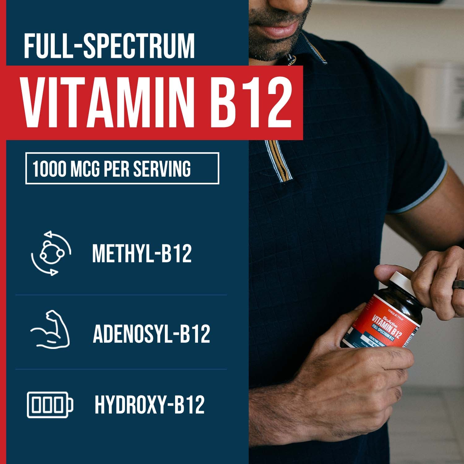 BioActive B12 (1000 mcg): Vitamin B12 Plus L-Methylfolate Triquetra BioActive B12 (1000 mcg): Vitamin B12 Plus L-Methylfolate Triquetra