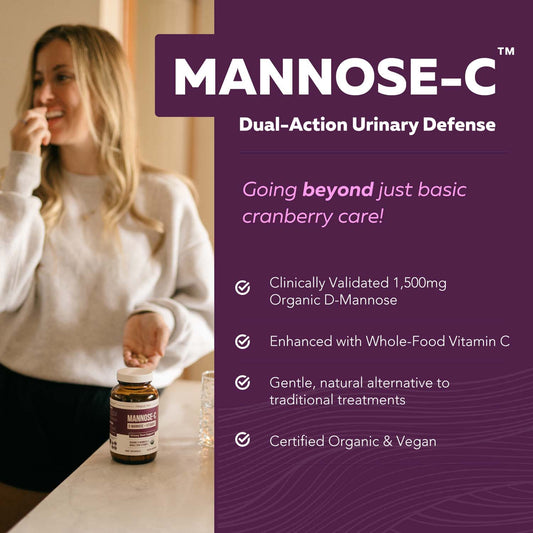 Mannose-C: Organic D-Mannose + Vitamin C for Natural UTI Support - Capsules