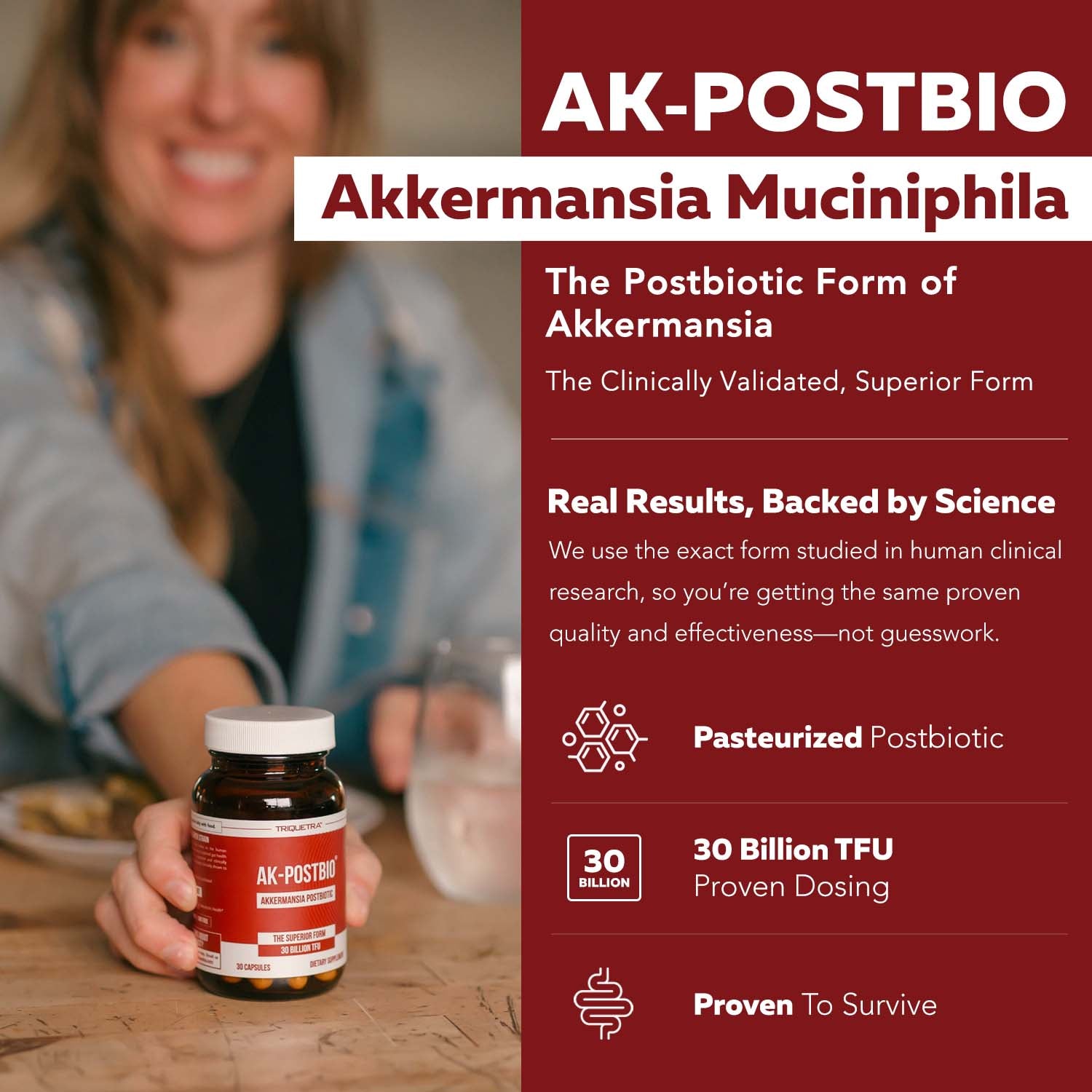 AK-Postbio: Akkermansia Probiotic 30 Billion TFU – Triquetra™