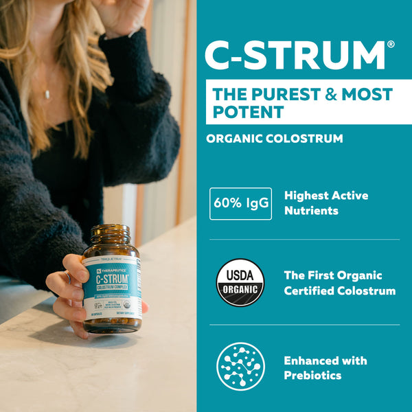 C-Strum: Organic Colostrum Capsules + Prebiotic