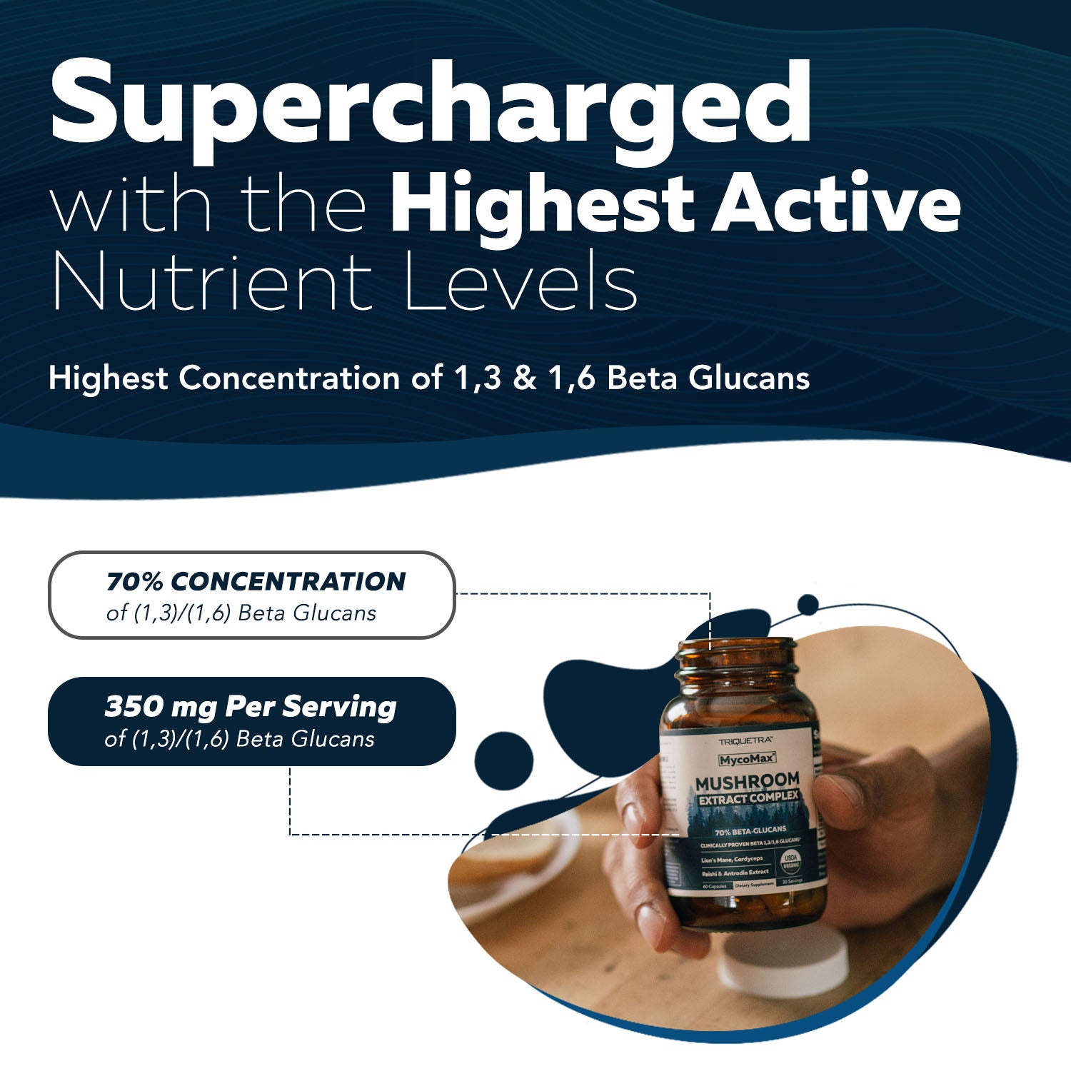 MycoMax Mushroom Complex Capsules - 70% Beta Glucans New – Triquetra™
