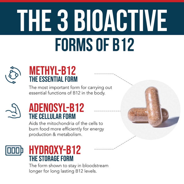 BioActive B12 (1000 mcg): Vitamin B12 Plus L-Methylfolate