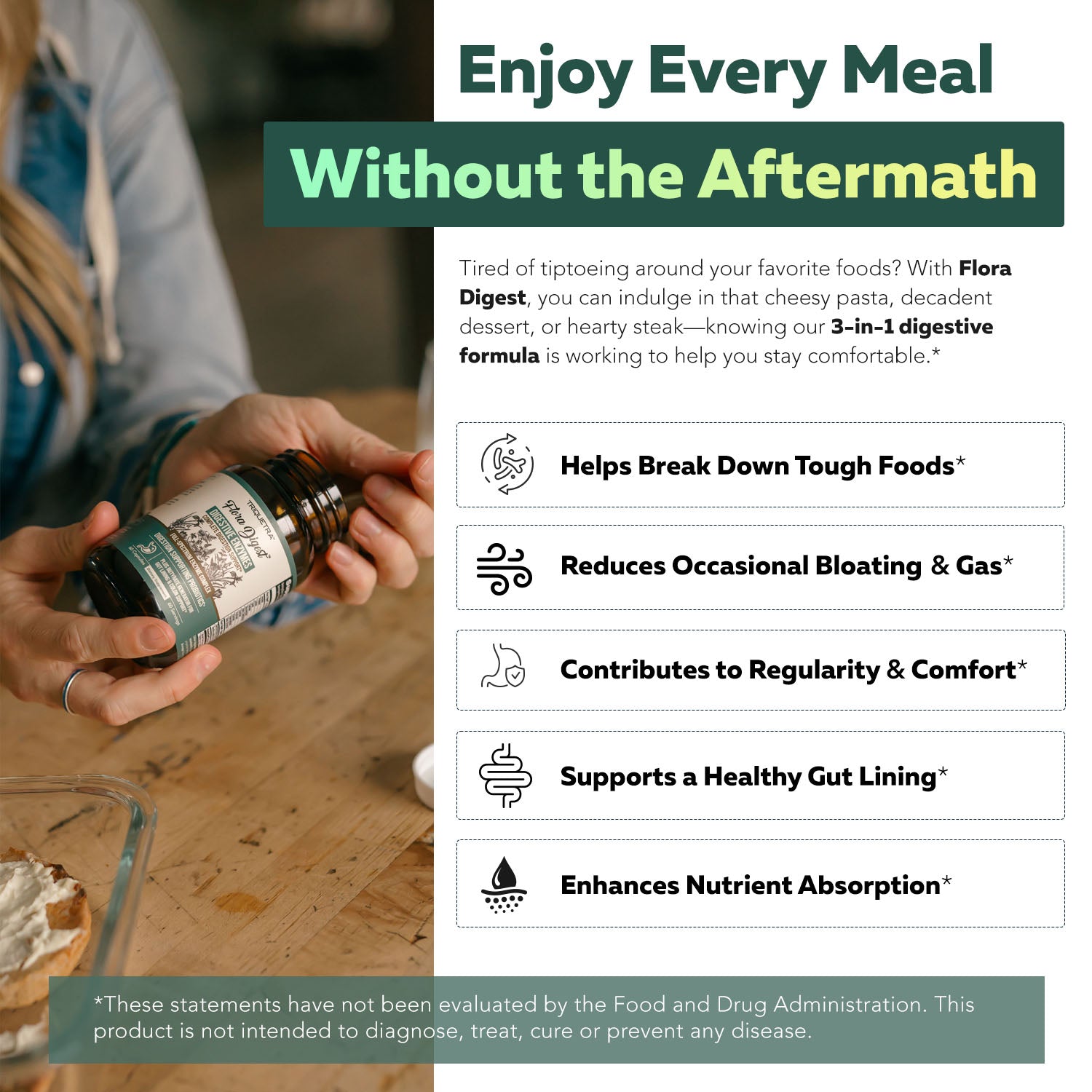 Flora Digest – Digestive Enzymes Plus Probiotics* – Triquetra™