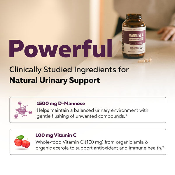 Mannose-C: Organic D-Mannose + Vitamin C for Natural UTI Support - Capsules