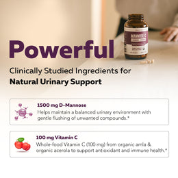 Mannose-C: Organic D-Mannose + Vitamin C for Natural UTI Support - Capsules