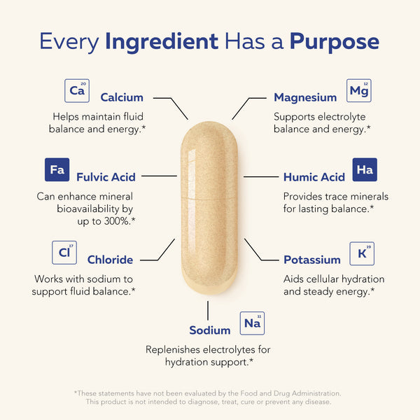Ionic Lytes™ Electrolyte Mineral Complex with Fulvic & Humic Acid - Capsule