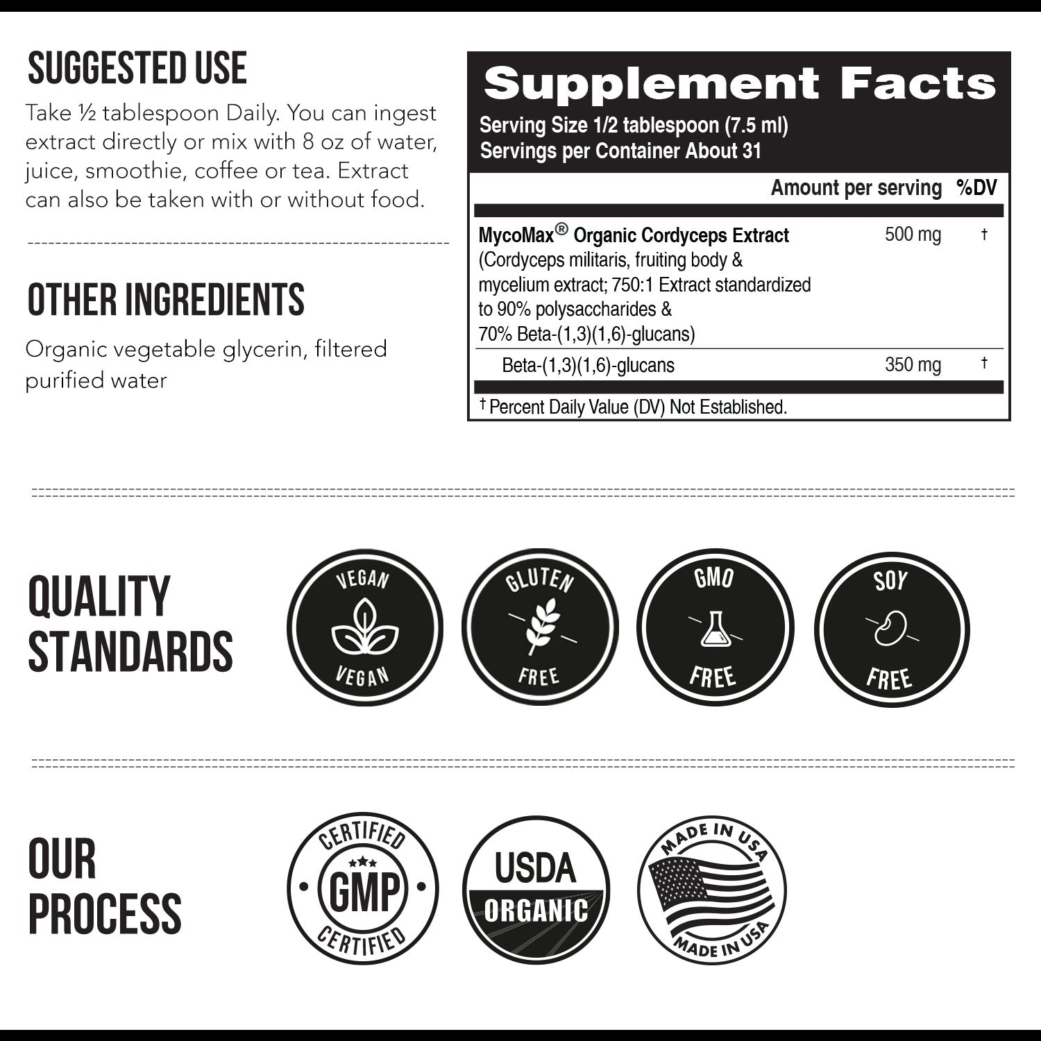 MycoMax Cordyceps Mushroom Extract - 70% Beta Glucans
