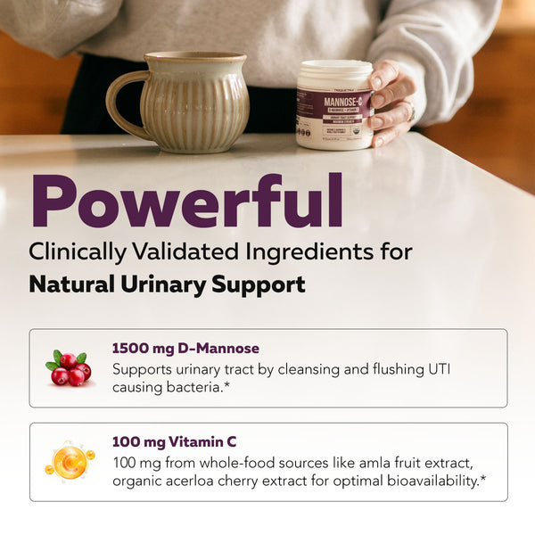 Mannose-C: Organic D-Mannose + Vitamin C for Natural UTI Support - Powder