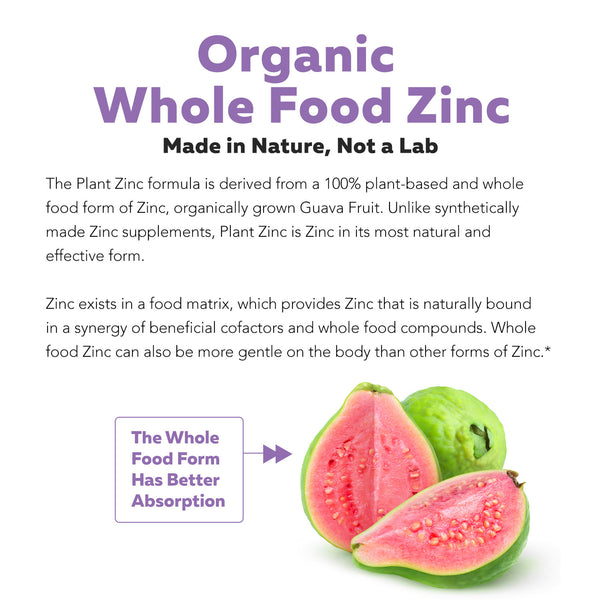 Organic Zinc | Whole Food Zinc Supplement - 25 mg of Zinc