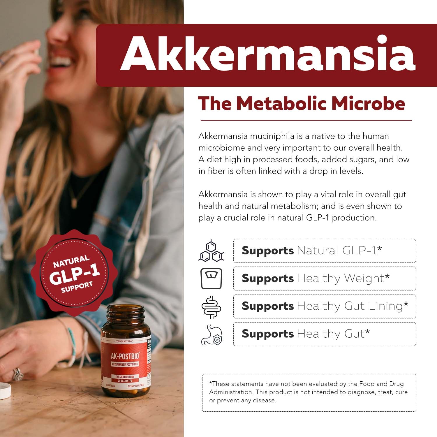 AK-Postbio: Akkermansia Probiotic 30 Billion TFU - Triquetra