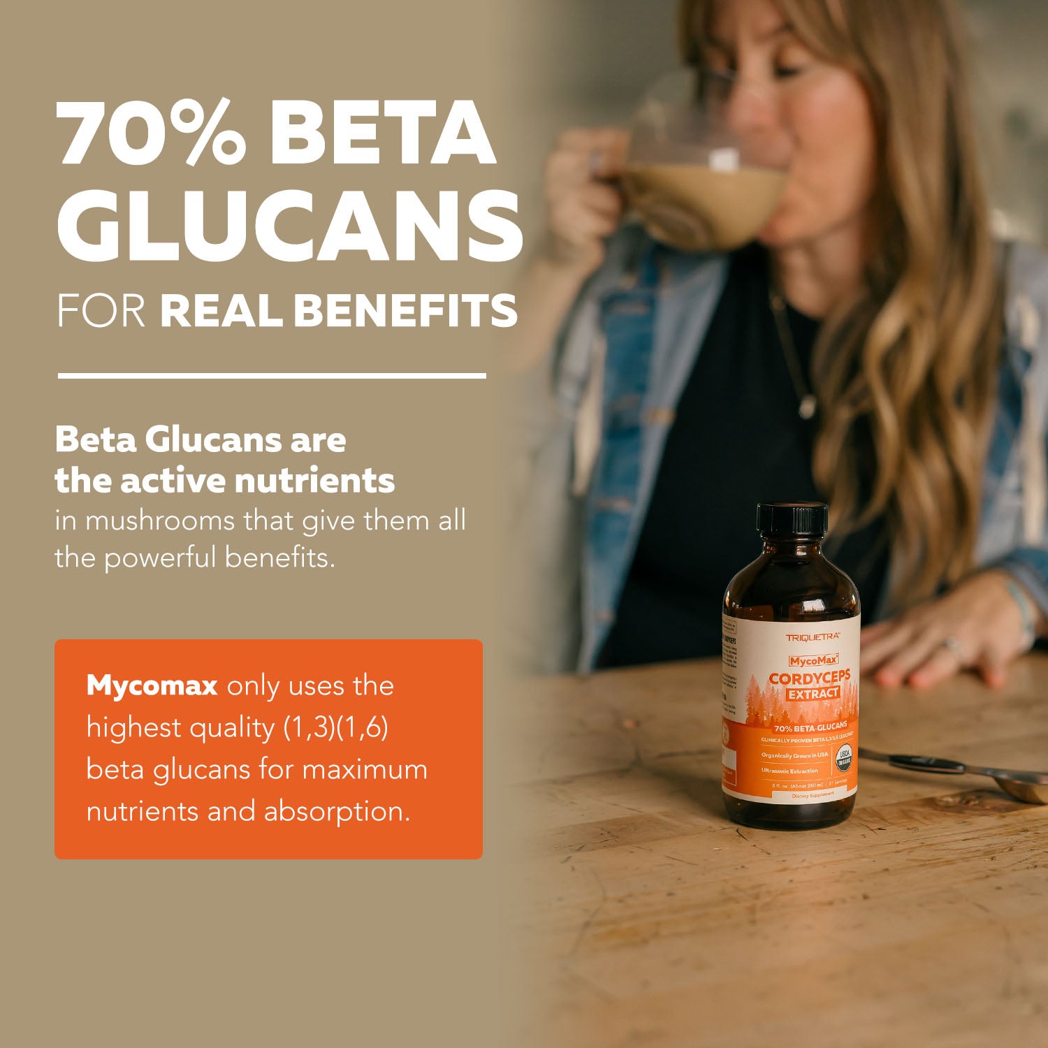 MycoMax Cordyceps Mushroom Extract - 70% Beta Glucans