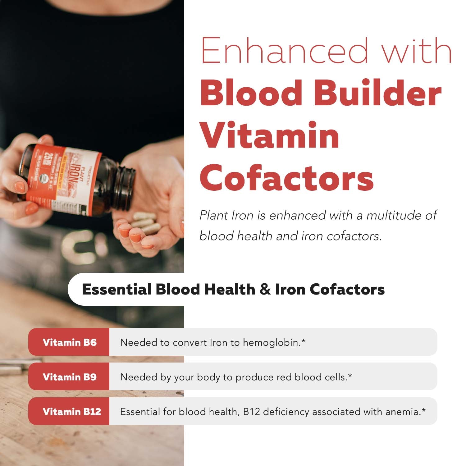 Organic Iron | Whole Food Iron Supplement & Cofactors