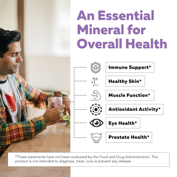 Organic Zinc | Whole Food Zinc Supplement - 25 mg of Zinc