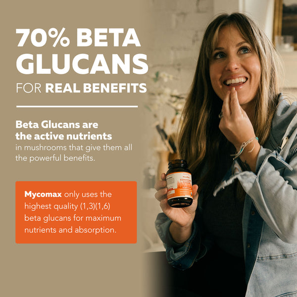 MycoMax Cordyceps Mushroom Extract Capsules - 70% Beta Glucans