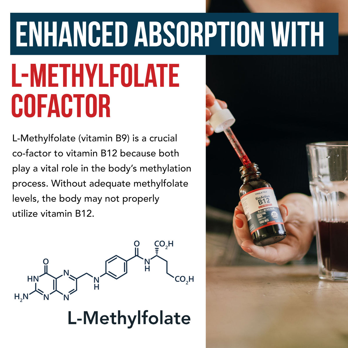 BioActive B12 (1000 mcg) Liquid: Vitamin B12 Plus L-Methylfolate