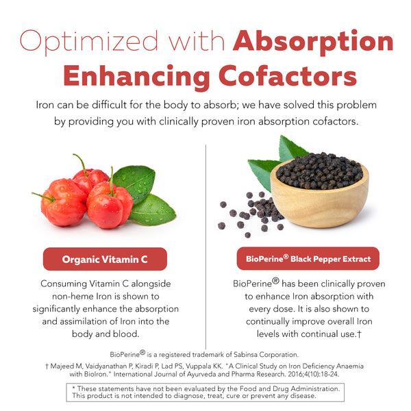 Organic Iron | Whole Food Iron Supplement & Cofactors