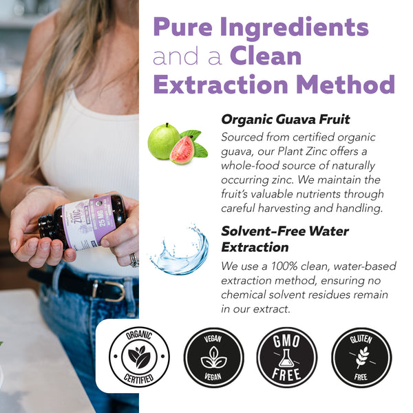 Organic Zinc | Whole Food Zinc Supplement - 25 mg of Zinc