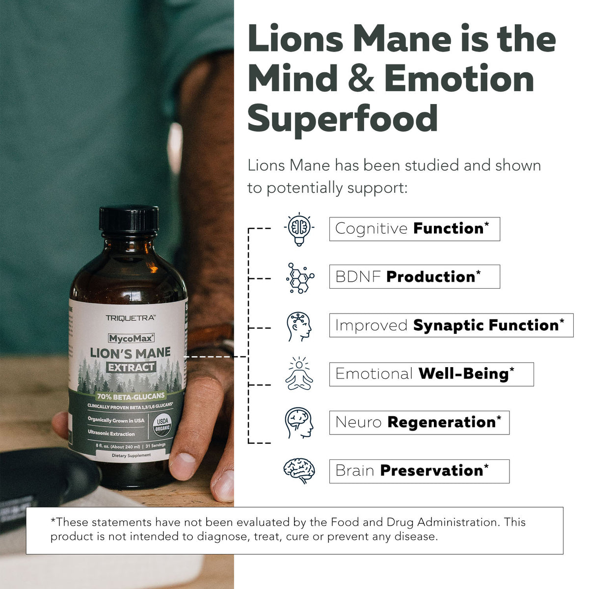 MycoMax Lion&#39;s Mane Extract - 70% Beta Glucans