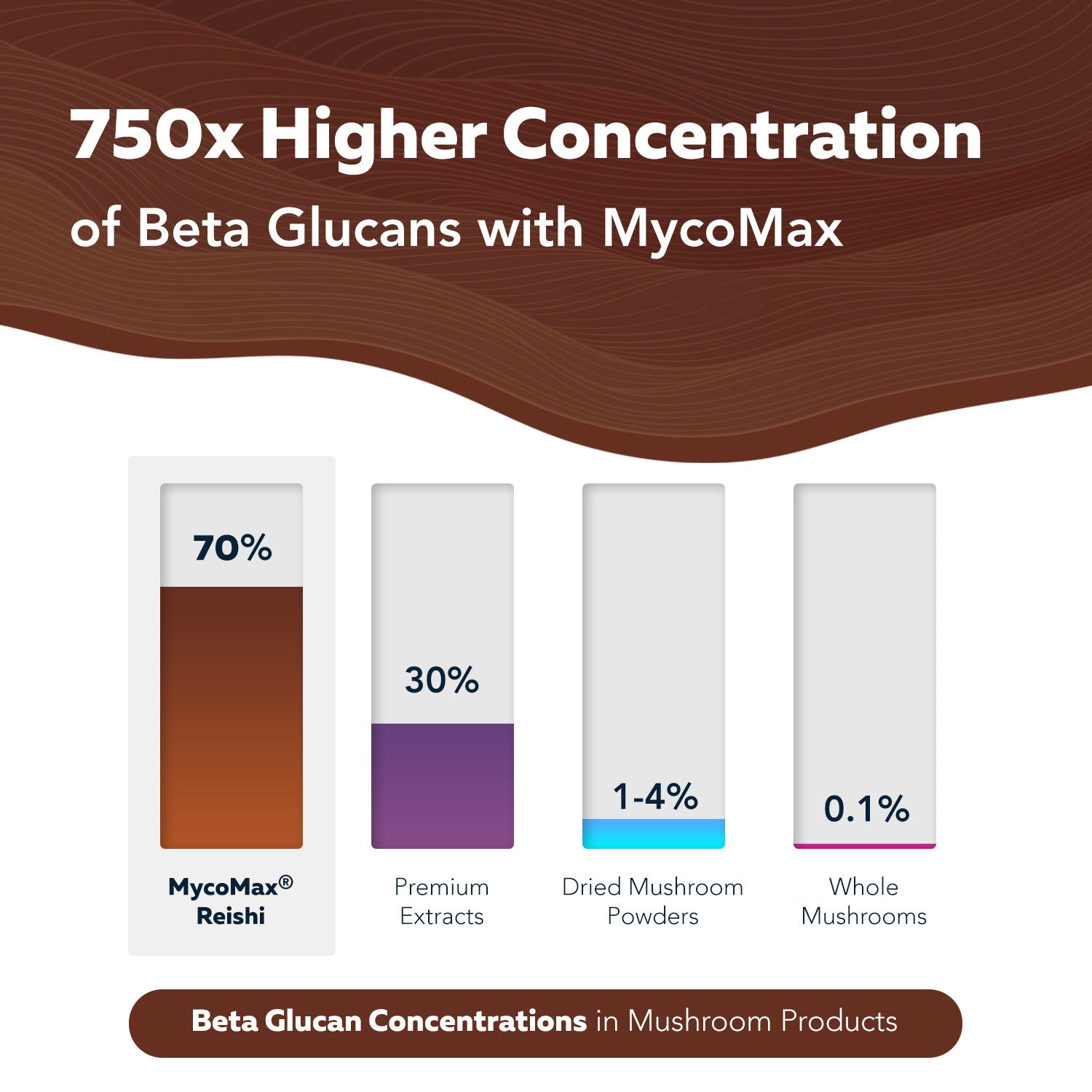 MycoMax Reishi Mushroom Extract Capsules - 70% Beta Glucans