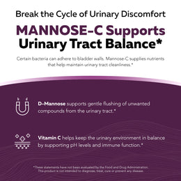 Mannose-C: Organic D-Mannose + Vitamin C for Natural UTI Support - Capsules