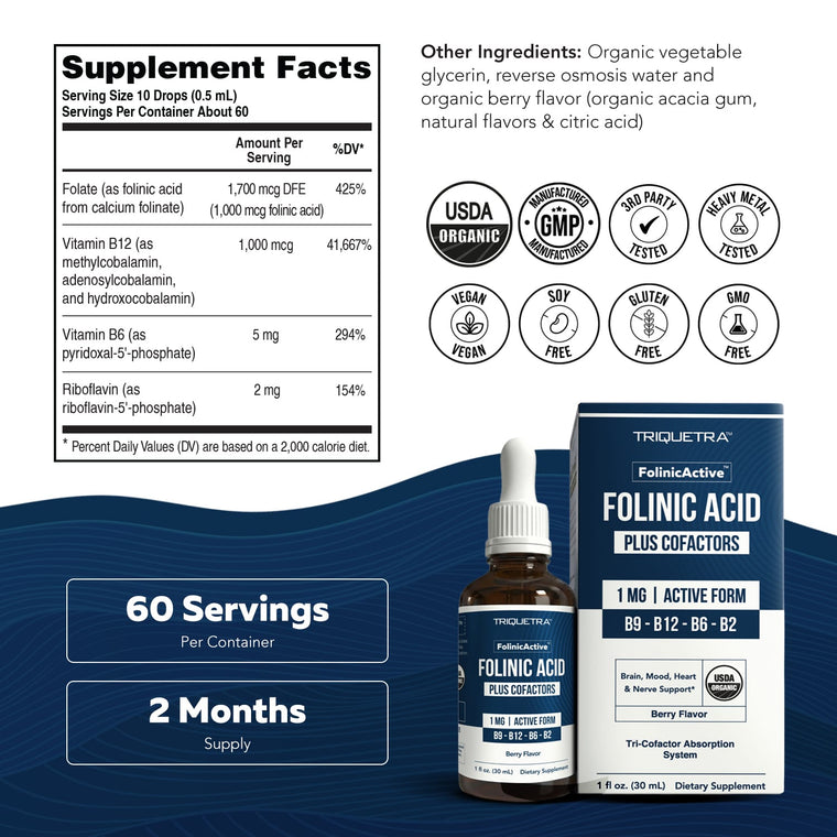 FolinicActive™ Liquid Folinic Acid + B Complex