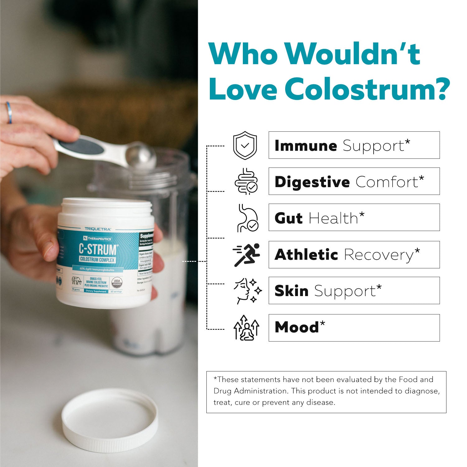 C-Strum: Organic Colostrum Powder + Prebiotic