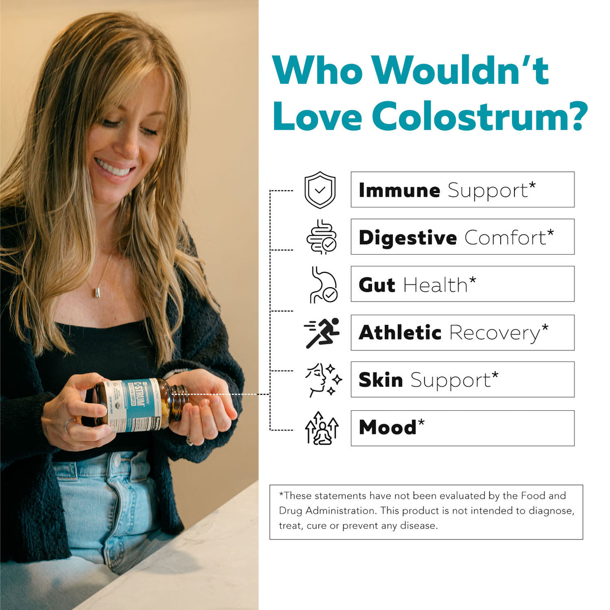 C-Strum: Organic Colostrum Capsules + Prebiotic