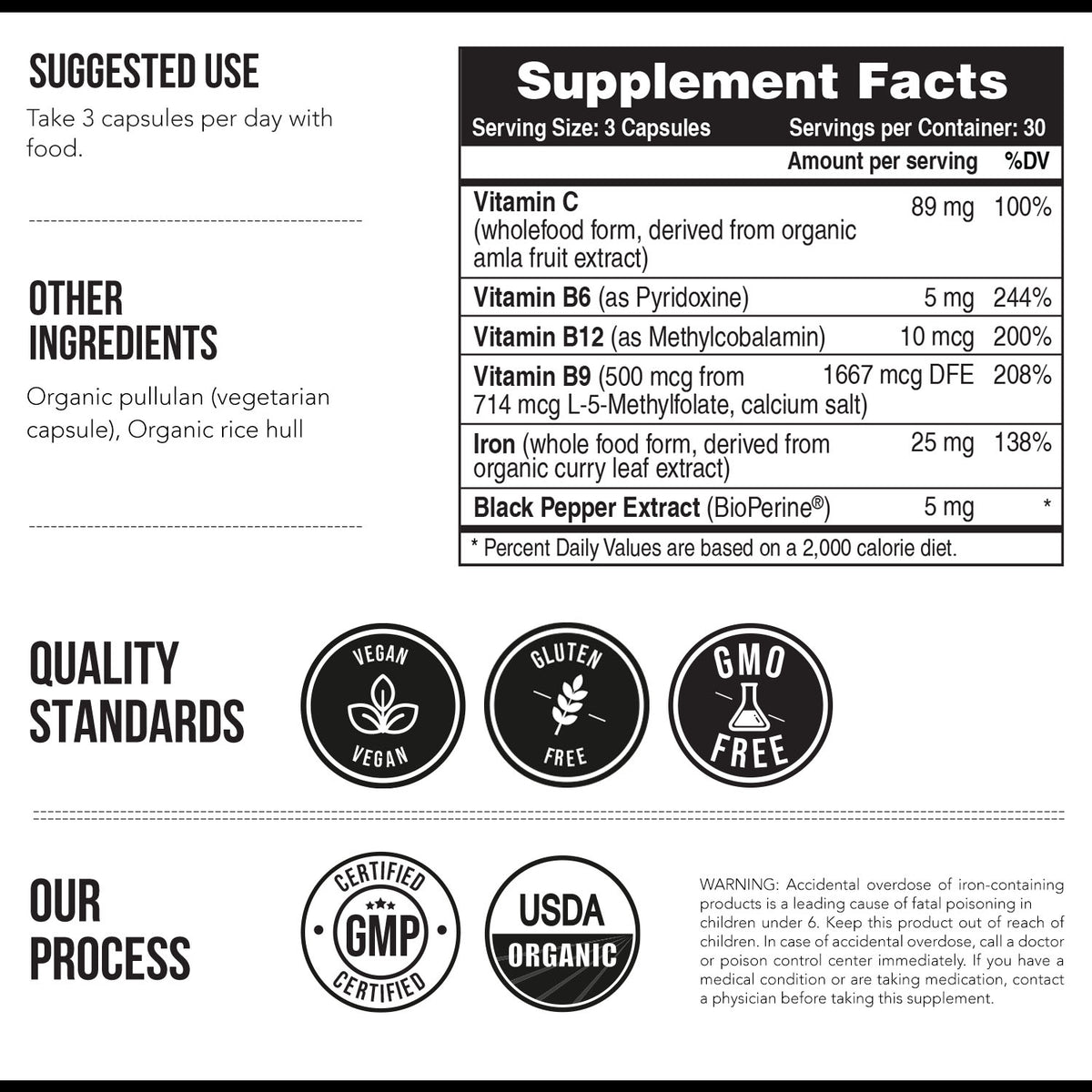 Organic Iron | Whole Food Iron Supplement &amp; Cofactors