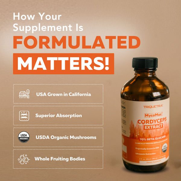 MycoMax Cordyceps Mushroom Extract - 70% Beta Glucans