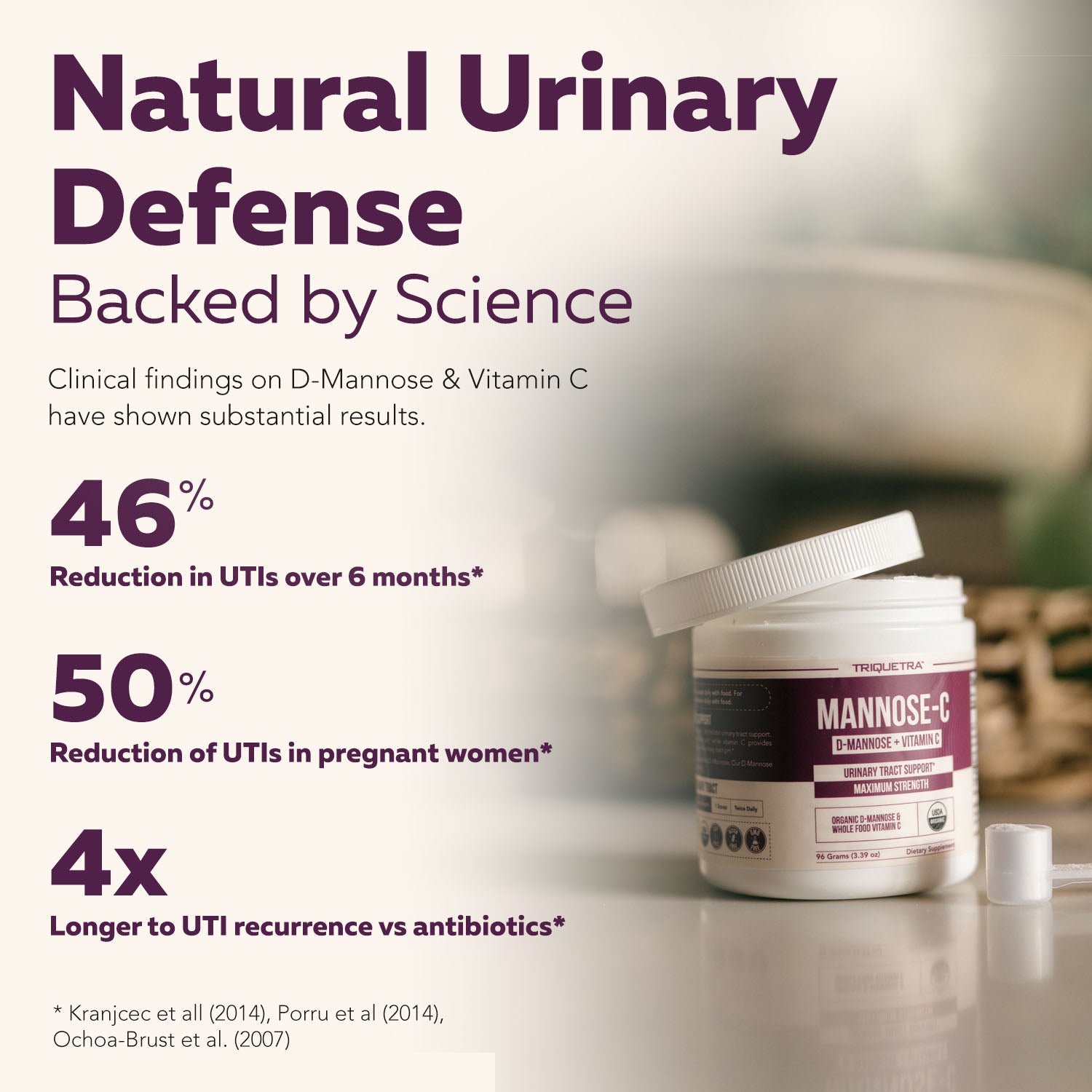 Mannose-C: Organic D-Mannose + Vitamin C for Natural UTI Support - Powder