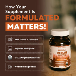 MycoMax Reishi Mushroom Extract Capsules - 70% Beta Glucans