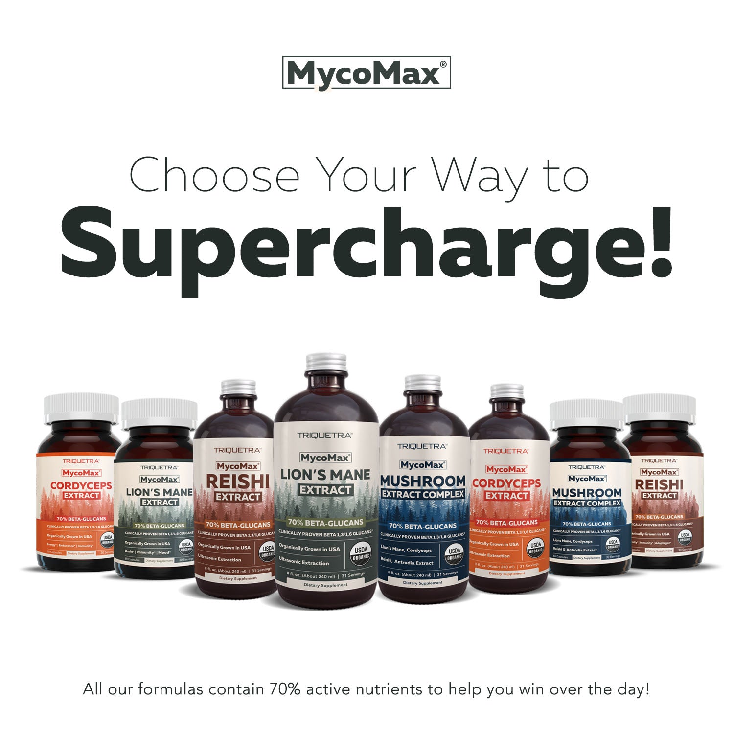 MycoMax Cordyceps Mushroom Extract - 70% Beta Glucans