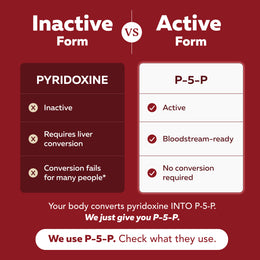BioActive Vitamin B6 (100mg): P-5-P with Riboflavin & Magnesium Cofactors