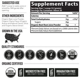 Organic BioBeet Juice Powder Black Cherry Flavor