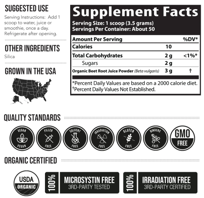 Organic BioBeet Juice Powder