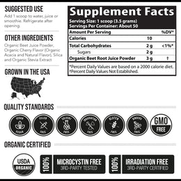 Organic BioBeet Juice Powder Black Cherry Flavor